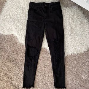American Eagle Black Distressed Jeans
